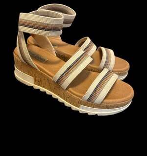 Steve Madden Bandi Natural Raffia Platform Wedge Sandals